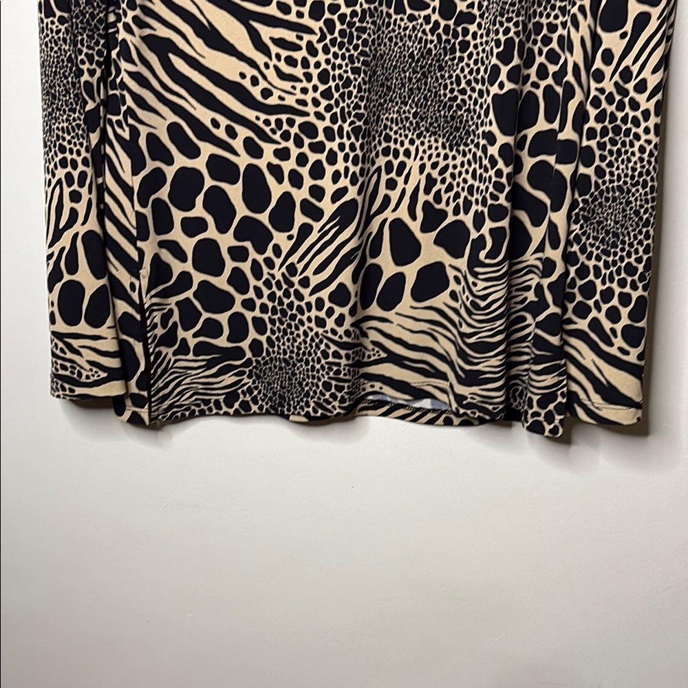 MICHAEL Michael Kors Black and Tan Animal Print Blouse - Picture 9 of 9